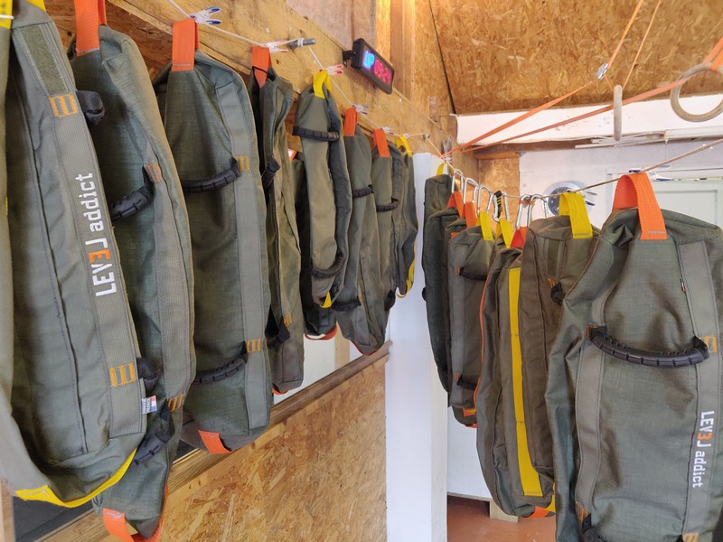 Sandbags en train de sécher